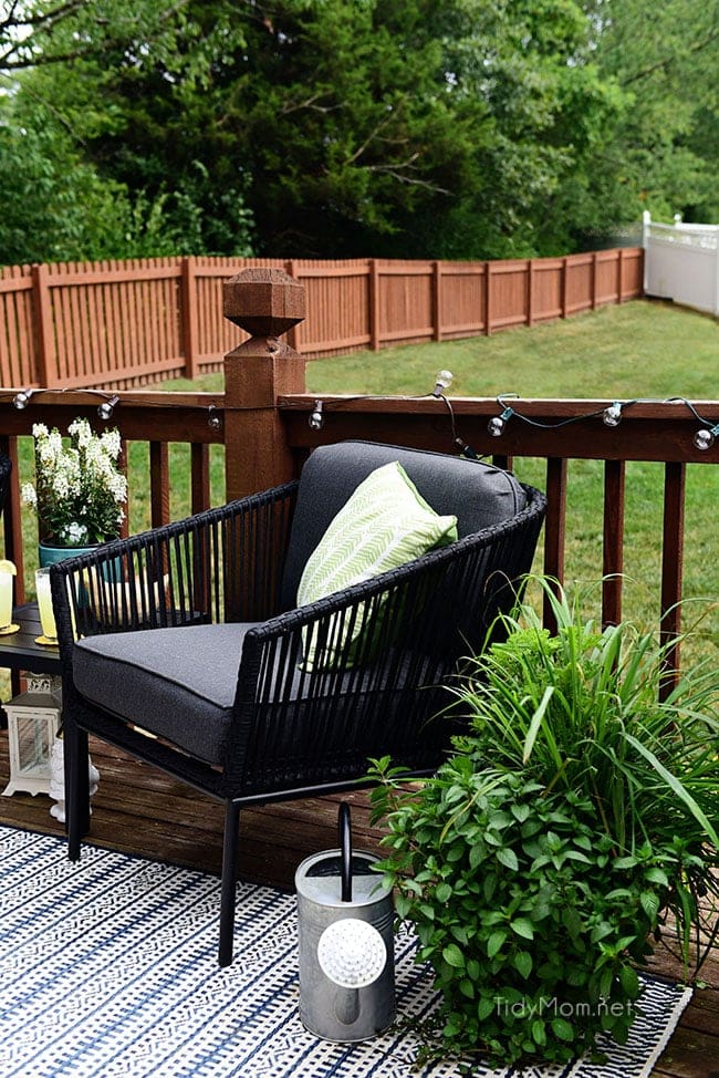 Learn How to Decorate a Small Deck or Patio and what kind of plants to use to keep mosquitos and other pesks away. Get all the details at TidyMom.net