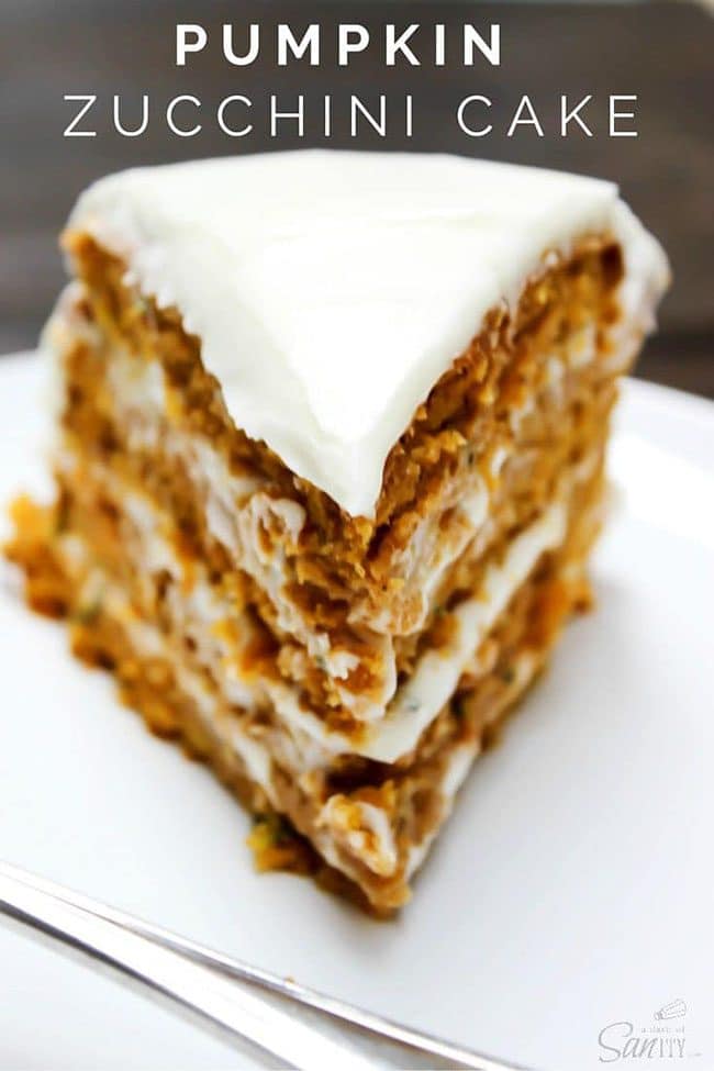 Pumpkin Zucchini Cake from A Dash of Sanity for Halloween Meal Plan dessert