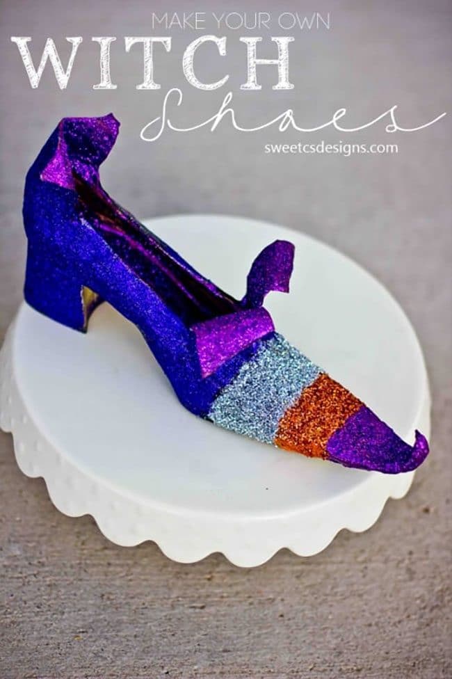 DIY Witch Shoes from Sweet C’s perfect for a Halloween Party decor