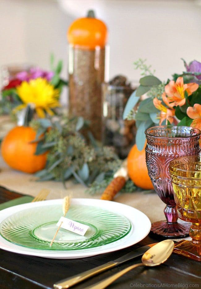 Thanksgiving Table Ideas from Celebrations at Home: The Ultimate Thanksgiving Menu Plan from make-ahead slow cooker turkey and peacan topped sweet potatoes to cranberry appetizers and pumpkin creme brulee. You’ll find family favorite Thanksgiving recipes that will have them coming back for more!! Get all the Thanksgiving Menu Recipes at TidyMom.net