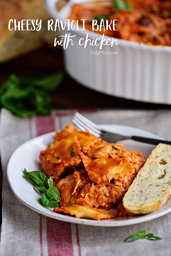 Cheesy Ravioli Bake with Chicken VIDEO - TidyMom®