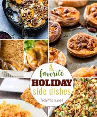 Favorite Holiday Side Dishes. From stuffing and red wine cranberry sauce to mashed sweet potatoes and Yorkshire pudding and more, you are sure to find the best side dish recipes for your holiday meals! visit TidyMom.net