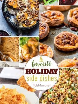 Favorite Holiday Side Dishes. From stuffing and red wine cranberry sauce to mashed sweet potatoes and Yorkshire pudding and more, you are sure to find the best side dish recipes for your holiday meals! visit TidyMom.net