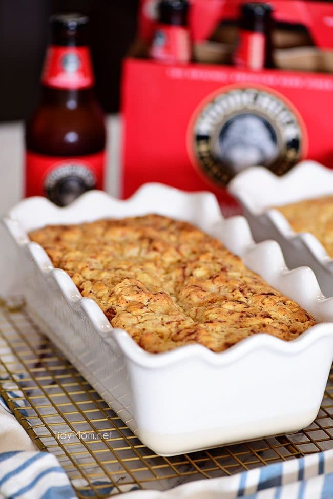 If you enjoy beer bread, you need to try this Hard Apple Cider Bread for fall!! It’s super simple to make and the perfect companion to soups, dips and more! Print the full recipe at TidyMom.net