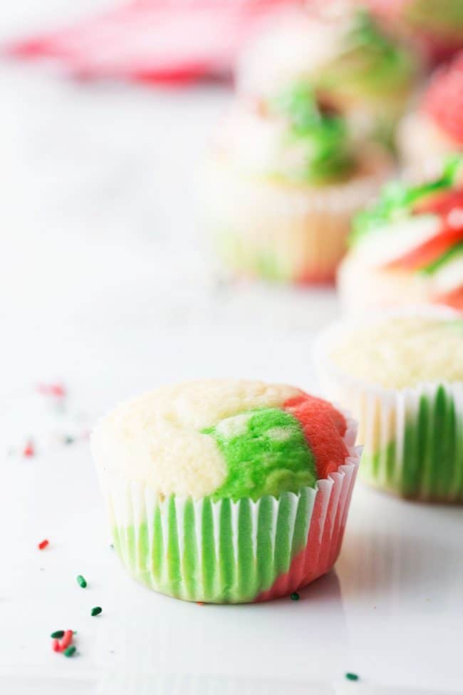 Red, Green and white cupcake for Christmas