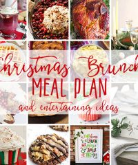 Christmas Bruch Meal Plan from cranberry appetizer and coffee cake, to eggs, baked ham and of course Christmas desserts! Get the full meal plan along with table inspiration and free printables at TidyMom.net