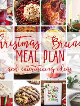 Christmas Bruch Meal Plan from cranberry appetizer and coffee cake, to eggs, baked ham and of course Christmas desserts! Get the full meal plan along with table inspiration and free printables at TidyMom.net