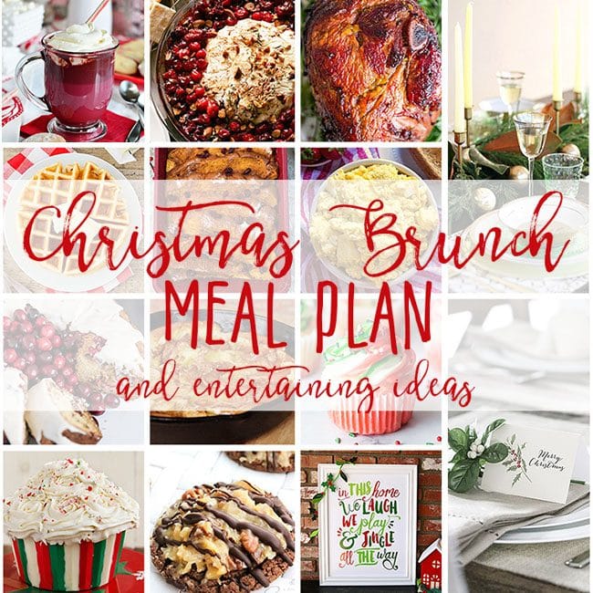 Christmas Brunch Meal Plan from cranberry appetizer and coffee cake, to eggs, baked ham and of course Christmas desserts! Get the full meal plan along with table inspiration and free printables at TidyMom.net