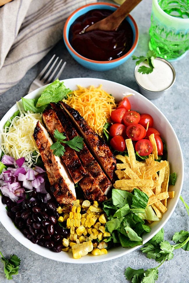 BBQ Chicken Salad on a table