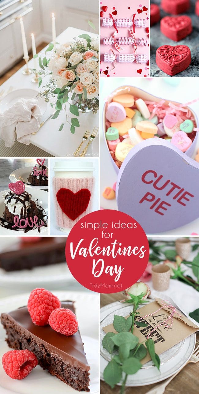 Simple Ideas for Valentines Day, from desserts and crafts to flower arrangements and table settings! Get all the details at TidyMom.net