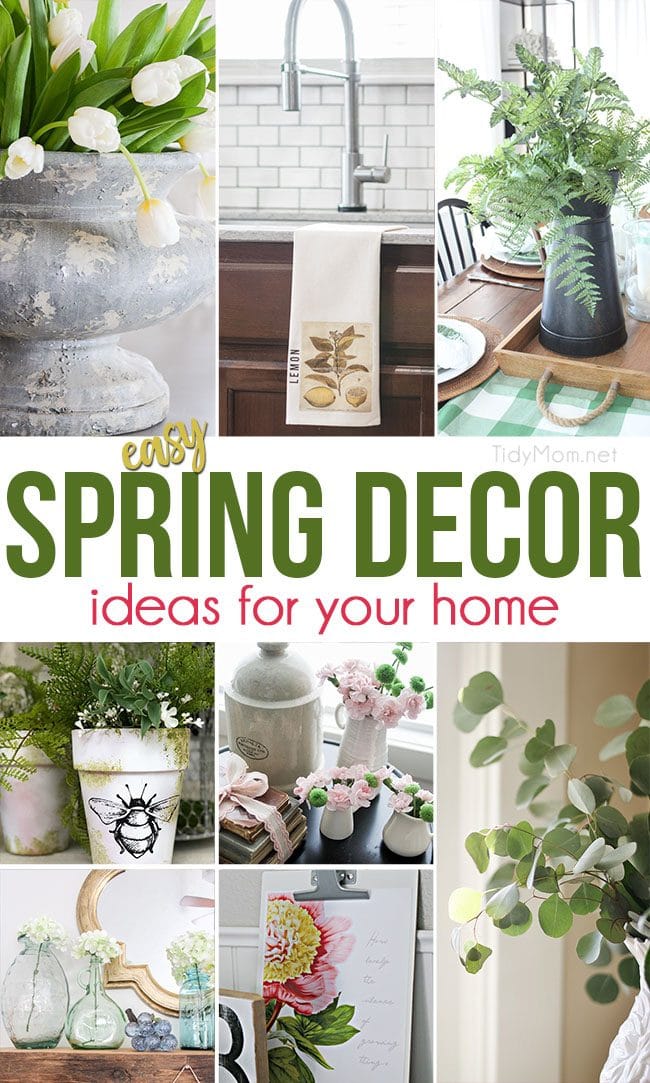 This time of year many of us are looking for a quick fix to brighten up our home. You can easily bring a little touch of spring into your home and freshen up your space with these Easy Spring Decor Ideas For Your Home! visit TidyMom.net