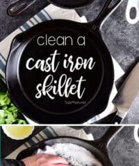 Do you have a cast iron pan tucked away in your cabinet because you're not sure how to clean a cast iron skillet"?! The care and keeping of this versatile workhorse isn’t that difficult.  The best thing is, properly seasoned and maintained cast iron can last a lifetime and be handed down for generations! Learn how to clean a cast iron skillet at TidyMom.net