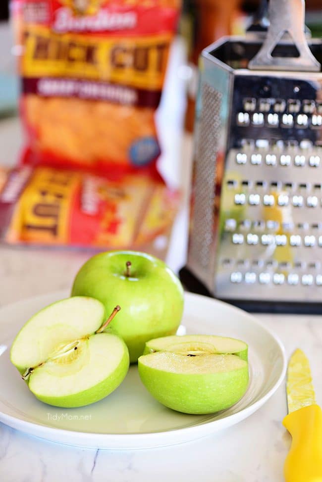 Granny Smith apples are another surprise ingredient in these Apple Cheddar Pork Burgers