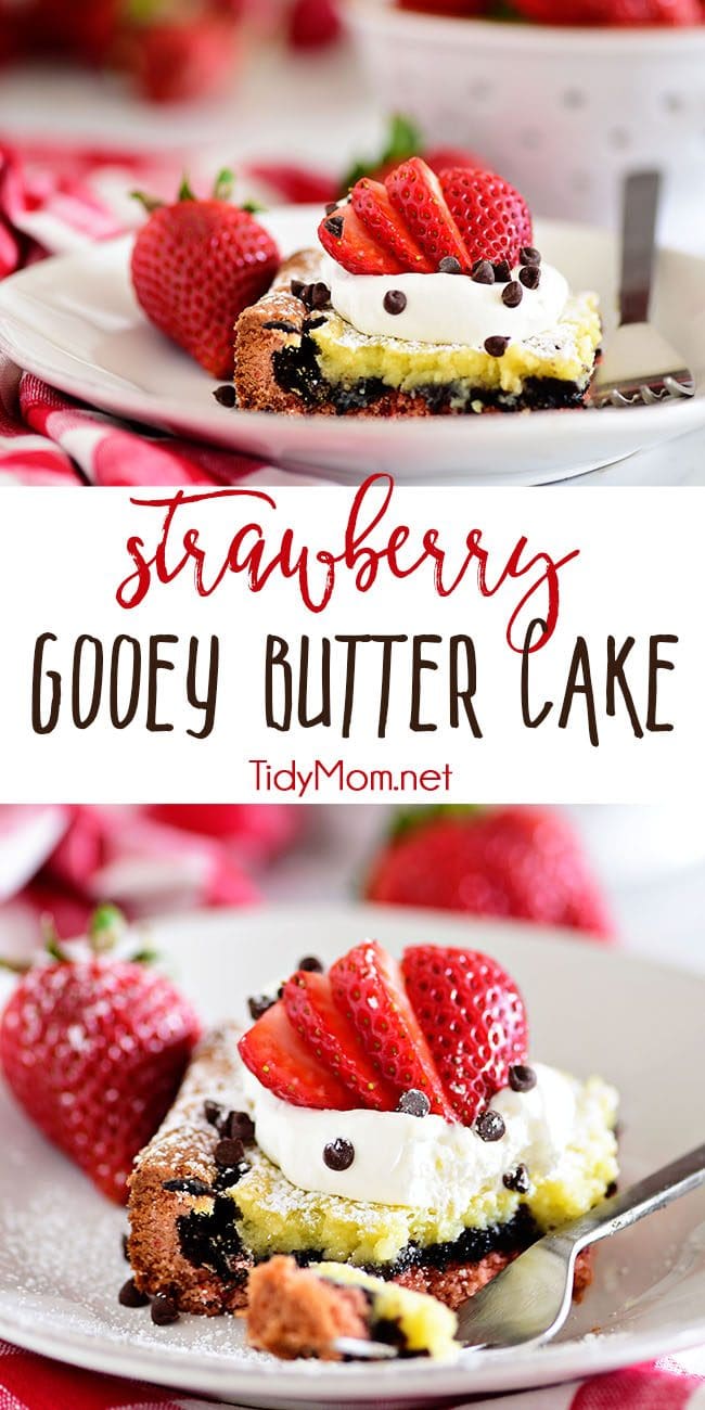 Strawberry Gooey Butter Cake photo collage