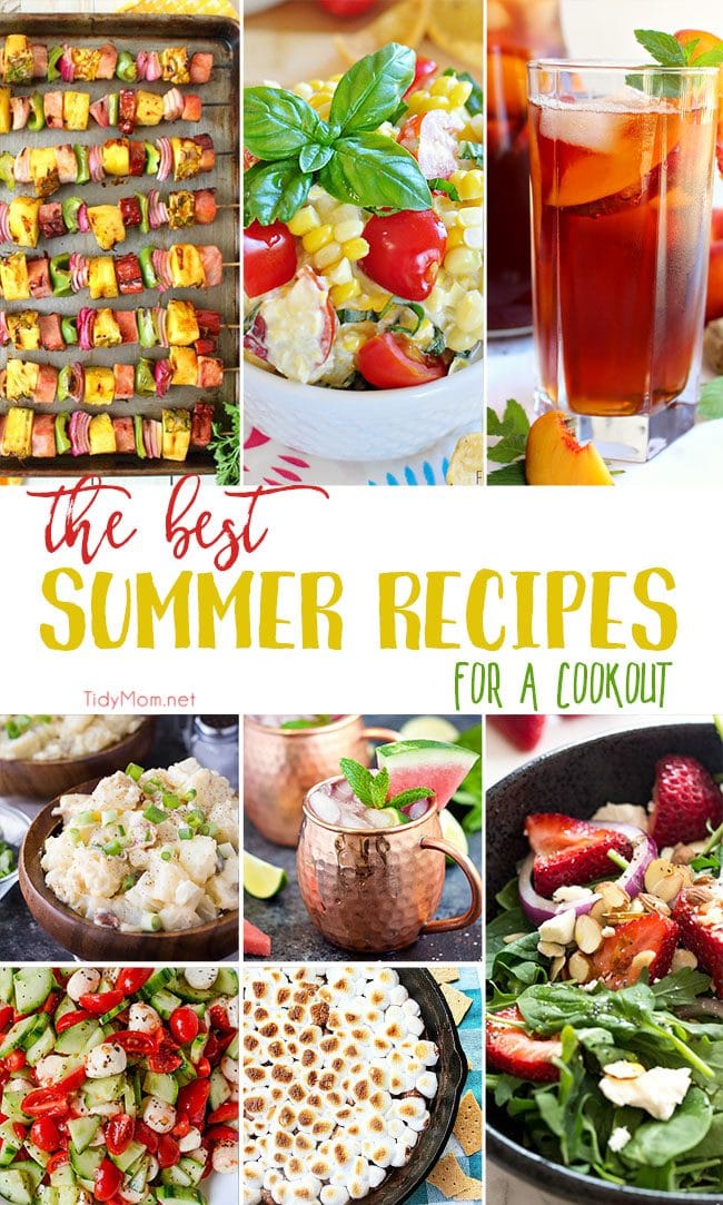 Warm temps have me give of visions of picnics and barbecues with tables lined with delicious food and drinks. Here are the BEST summer recipes for a cookout!