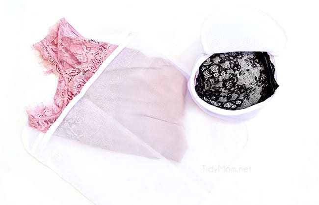 Laundry Hacks to make your clothes last longer- use lingerie bags for delicates