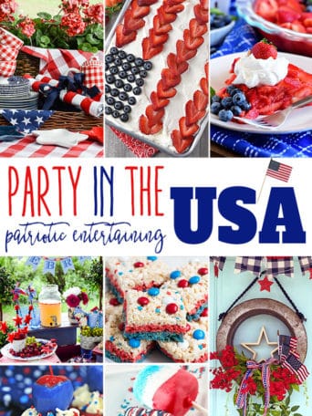 It’s almost time for the 4th of July and you know what that means… From here on out every day is a Party in the USA! With these exceptional patriotic themed entertaining ideas and recipes your holiday weekend will be nothing short of a party our founders would be proud of. Find all the details at TidyMom.net #4thofJuly #july4 #memorialday #patriotic #redwhiteblue #entertaining #party