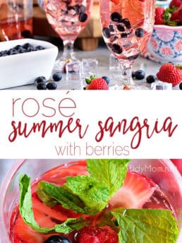 Refreshing Rosé Summer Sangria with berries.