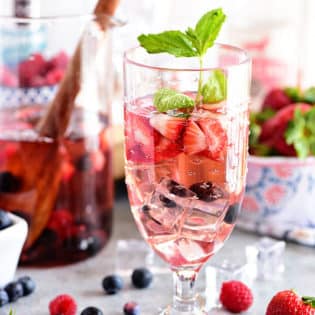 Refreshing Rosé Summer Sangria with berries.