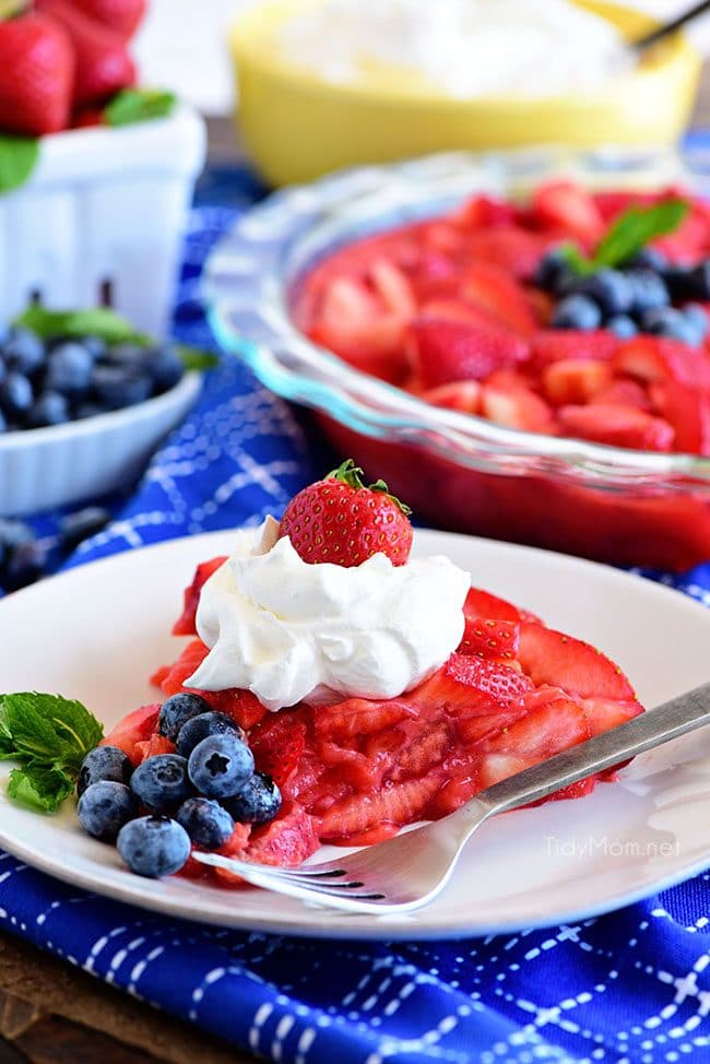 A slice of Crustless Strawberry Pie with Jello