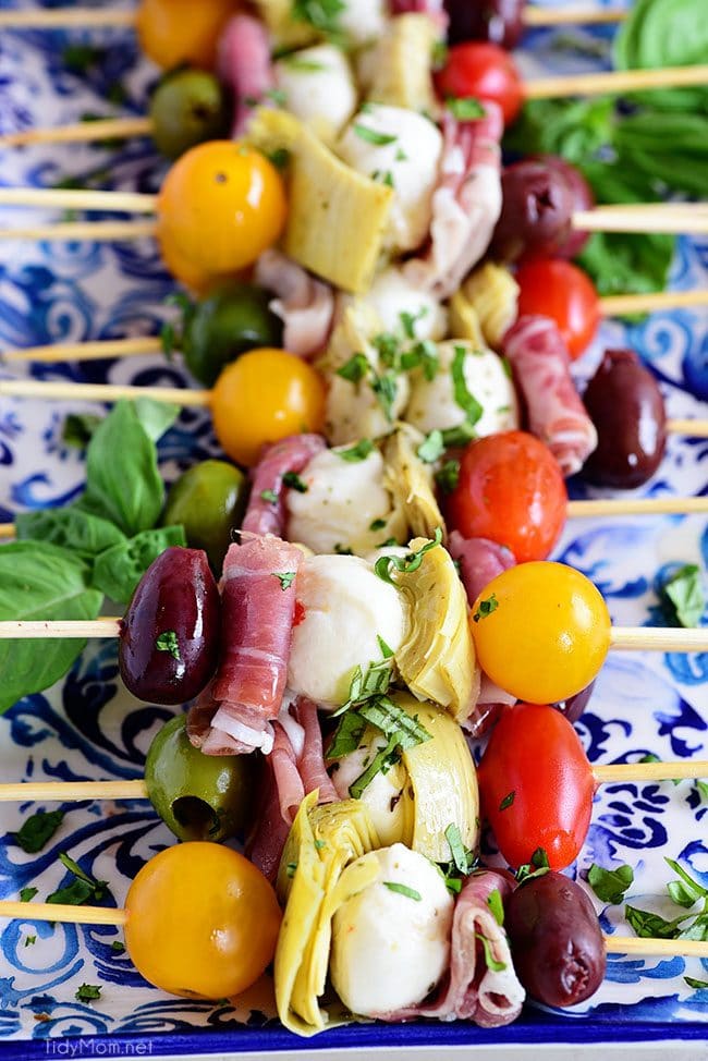 Antipasto Skewers - Easy Party Appetizer | TidyMom®