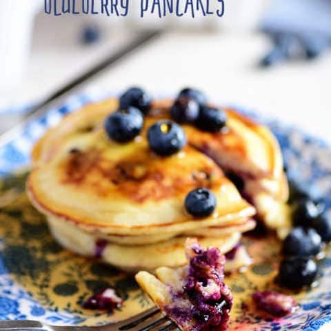 The Best Homemade Blueberry Pancakes. Print the full recipe at TidyMom.net