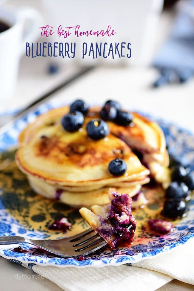 The BEST Homemade Blueberry Pancakes | TidyMom®