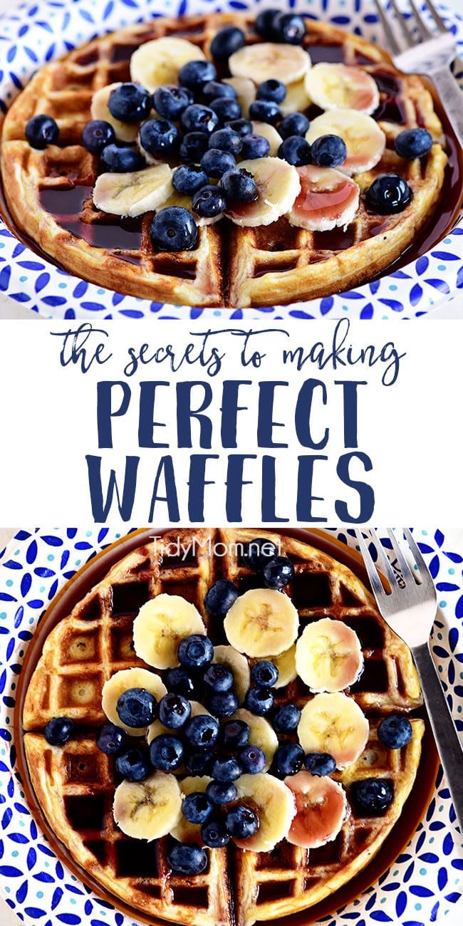 The Secrets you need to know for making PERFECT WAFFLES at home. Get all the details at TidyMom.net