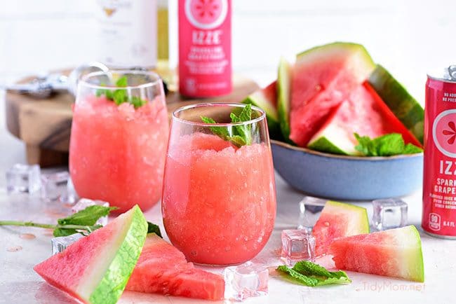 Take a bottle of Riesling to the next level with this recipe for a Watermelon Grapefruit Wine Slush. It's the backyard BBQ drink of the summer.