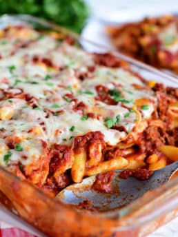 Three Cheese Baked Mostaccioli {VIDEO}