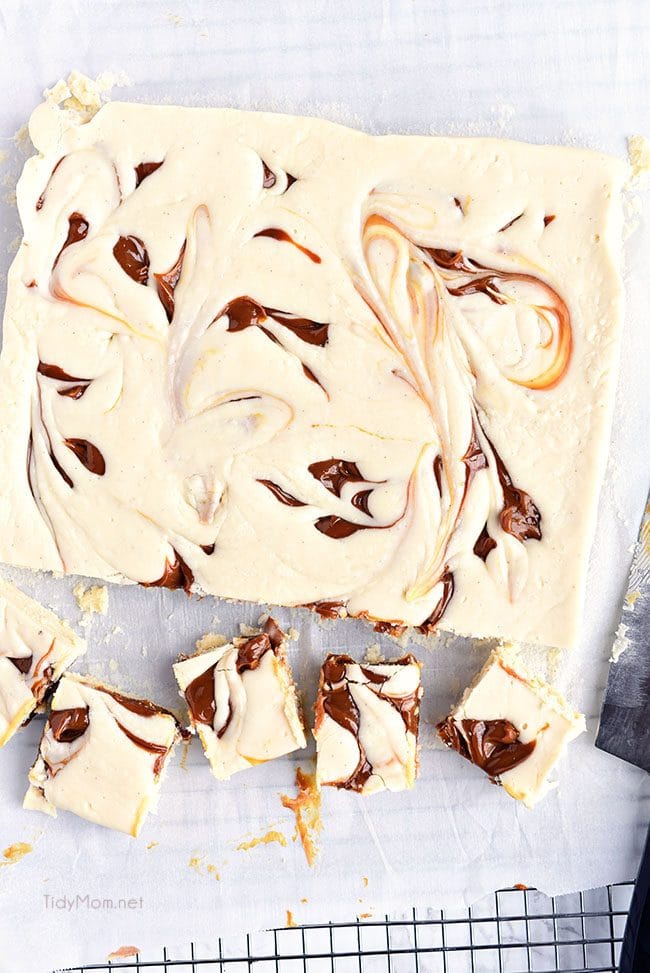 Baileys Fudge Recipe on parchment paper