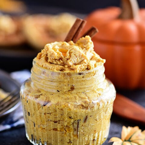 Pumpkin Spice Butter Spread has all your favorite fall spices + honey whipped into a creamy fluffy spread for bread, waffles, pancakes and more.