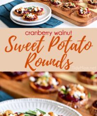 Cranberry Walnut Sweet Potato Rounds appetizer photo collage