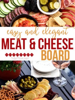 How to make an Easy and Elegant Meat and Cheese Board. Charcuterie boards are perfect for game day, holiday entertaining, parties or just snacking any day of the week. Get all the details at TidyMom.net