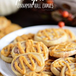 Cinnamon Roll Cookies with pumpkin spice glaze