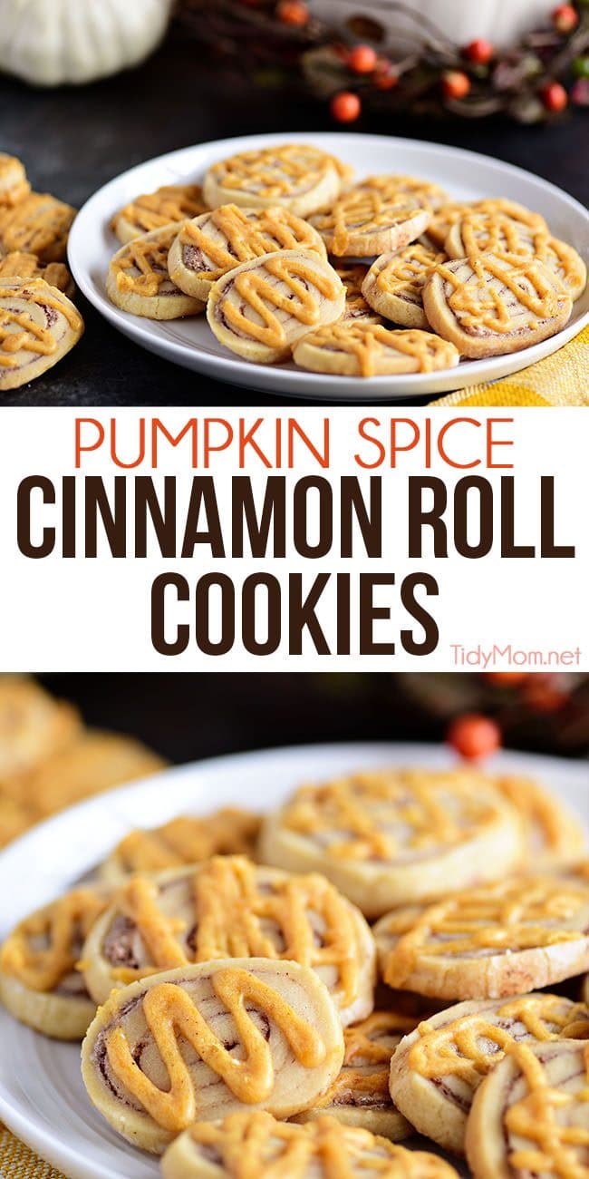 Cinnamon Roll Cookies with pumpkin spice glaze