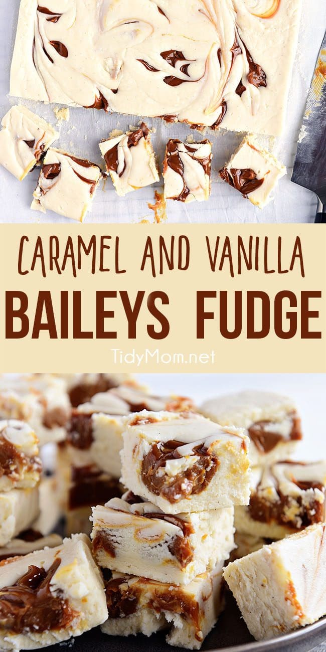 baileys fudge on a plate collage