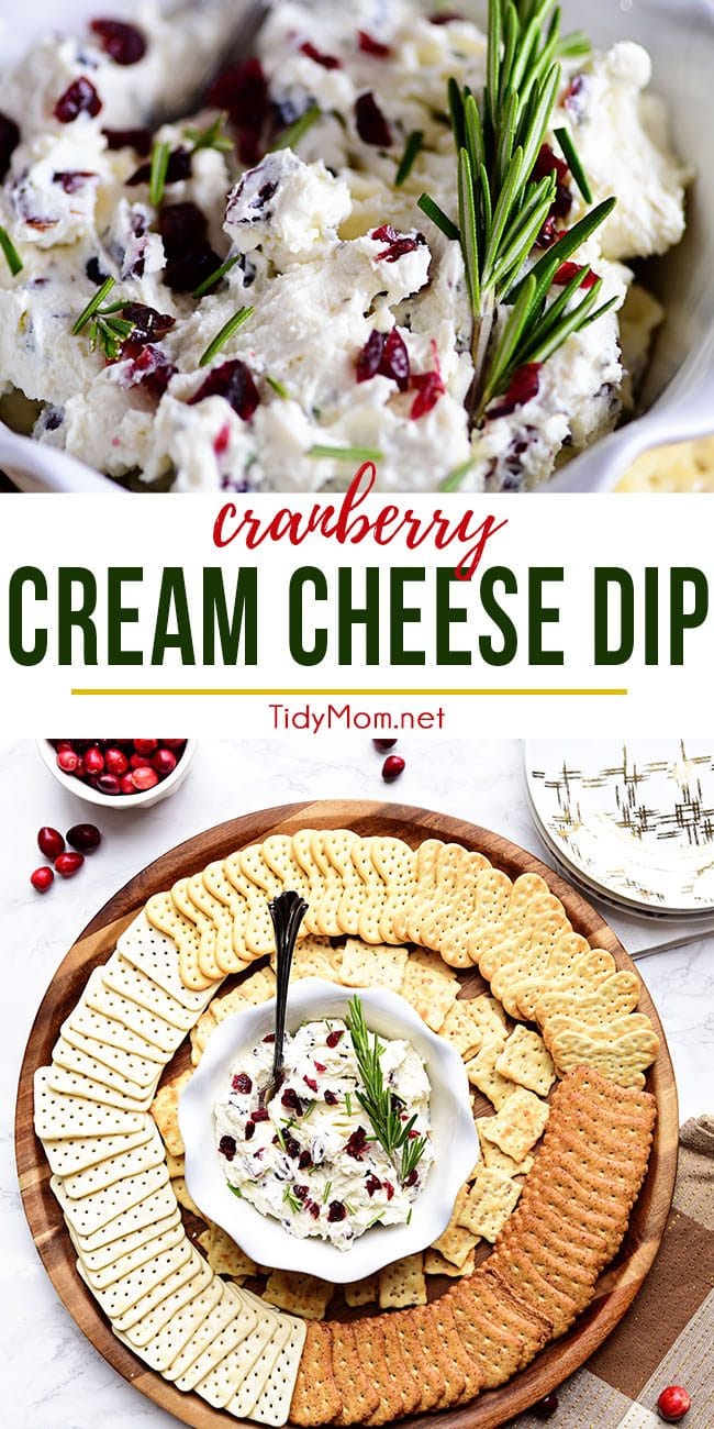 Cranberry Cream Cheese Dip photo collage