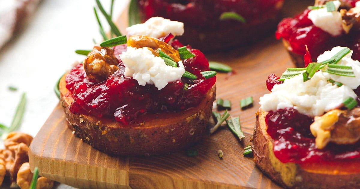 Cranberry Walnut Sweet Potato Rounds