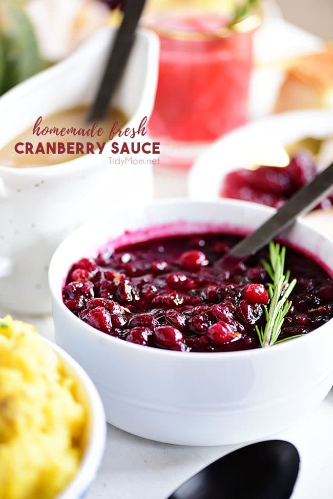 homemade Fresh Cranberry Sauce in bowl