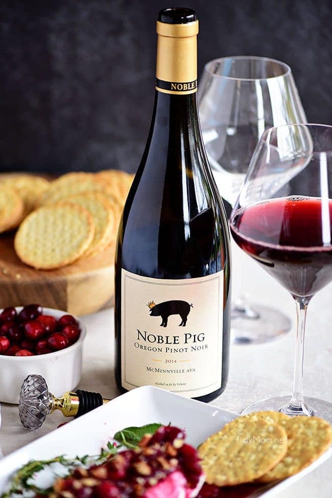 Pinot Noir for Red Wine Cranberry Cheese Log