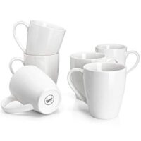 Sweese 6201 Porcelain Mugs - 16 Ounce for Coffee, Tea, Cocoa, Set of 6, White