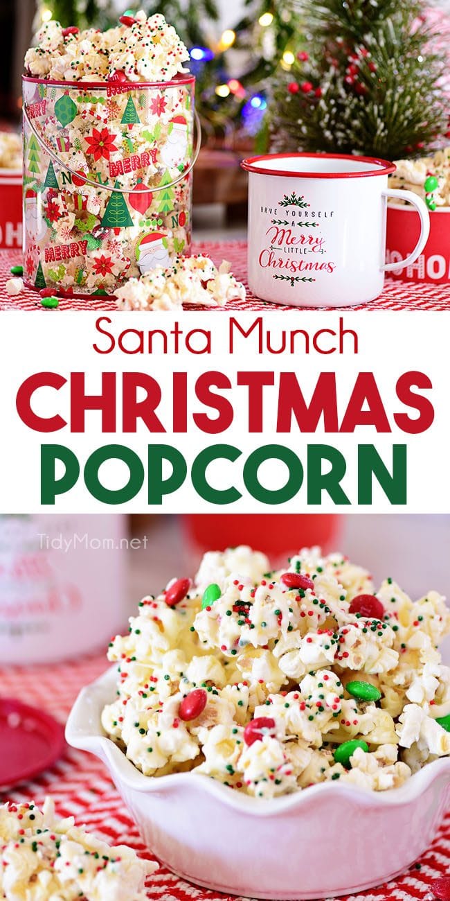 Santa Munch Christmas Popcorn photo collage