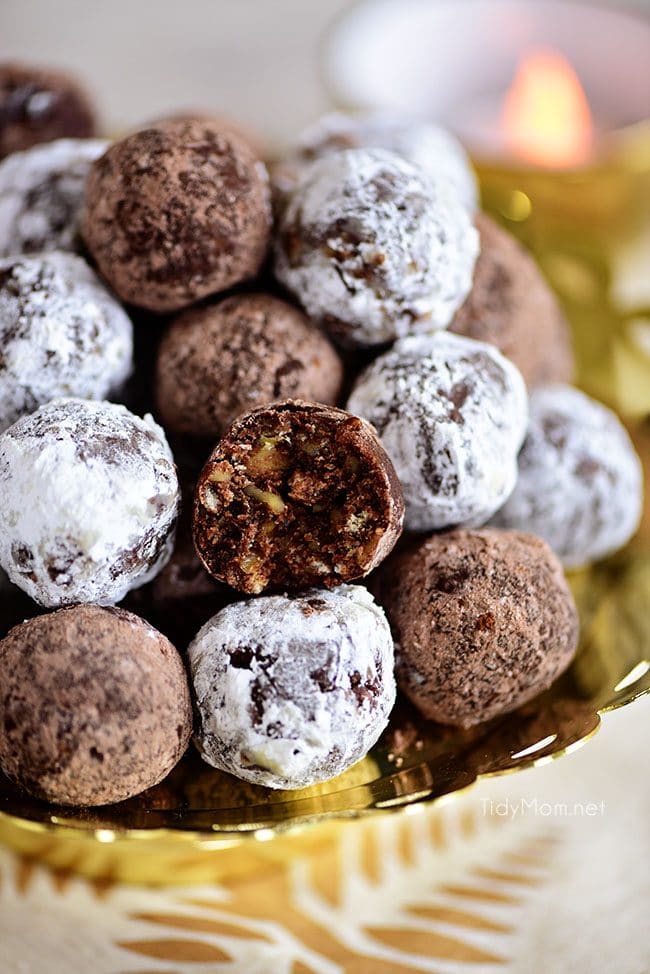 easy Rum Balls with bite taken from one