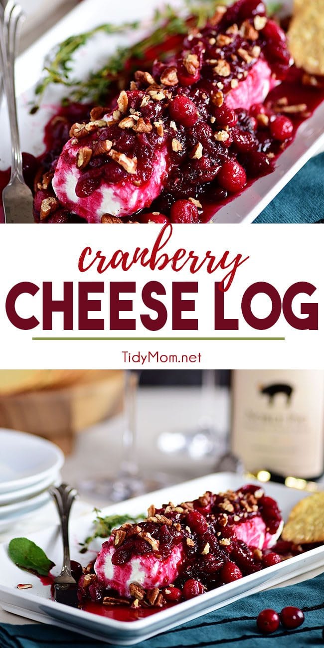 Red Wine Cranberry Cheese Log photo collage