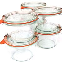 Weck 741 .25 Liter Mold Jars - 6 In A Set, With Lids, 6 Rings & 12 Clamps