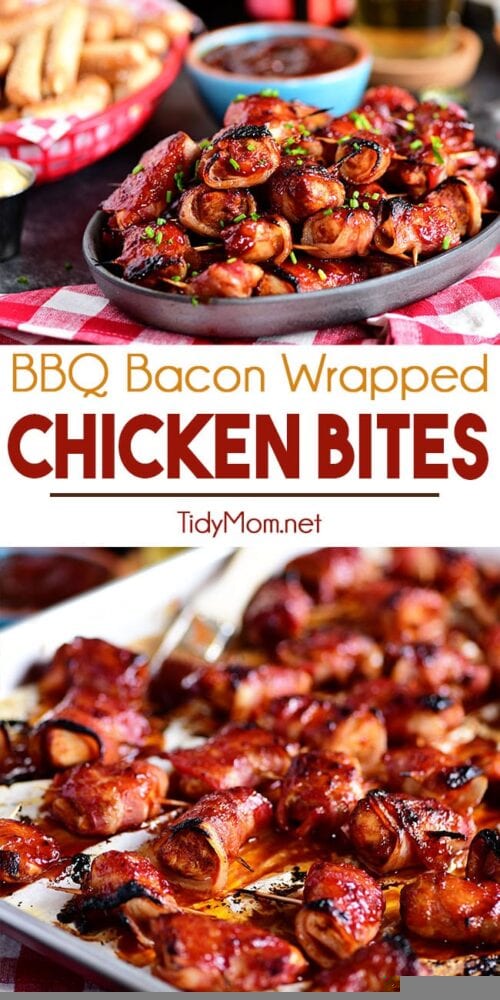 Sweet Heat BBQ Bacon Wrapped Chicken Bites - TidyMom®