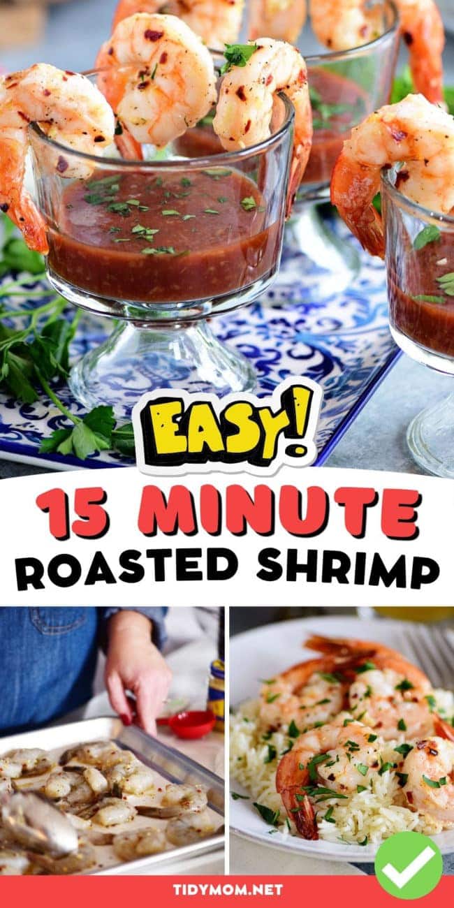 garlic roasted shrimp photo collage