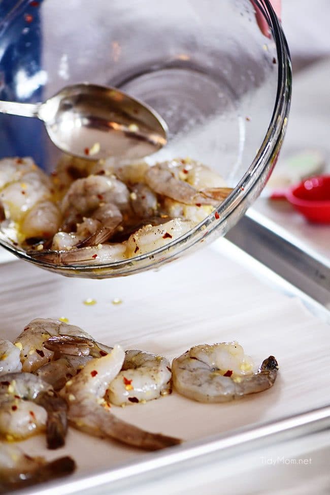 Garlic Roasted Shrimp prep