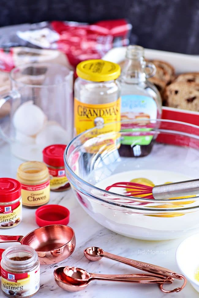 Gingerbread French Toast ingredients